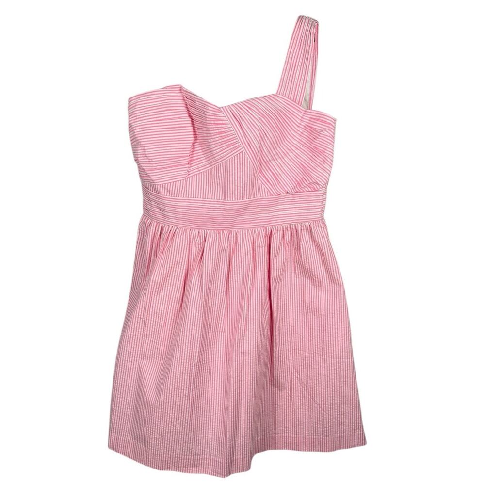 Lilly Pulitzer Plus Addison Dress in Pink Tropics Seersucker Fit & Flare Size 14 - Picture 6 of 13